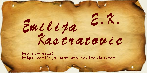 Emilija Kastratović vizit kartica